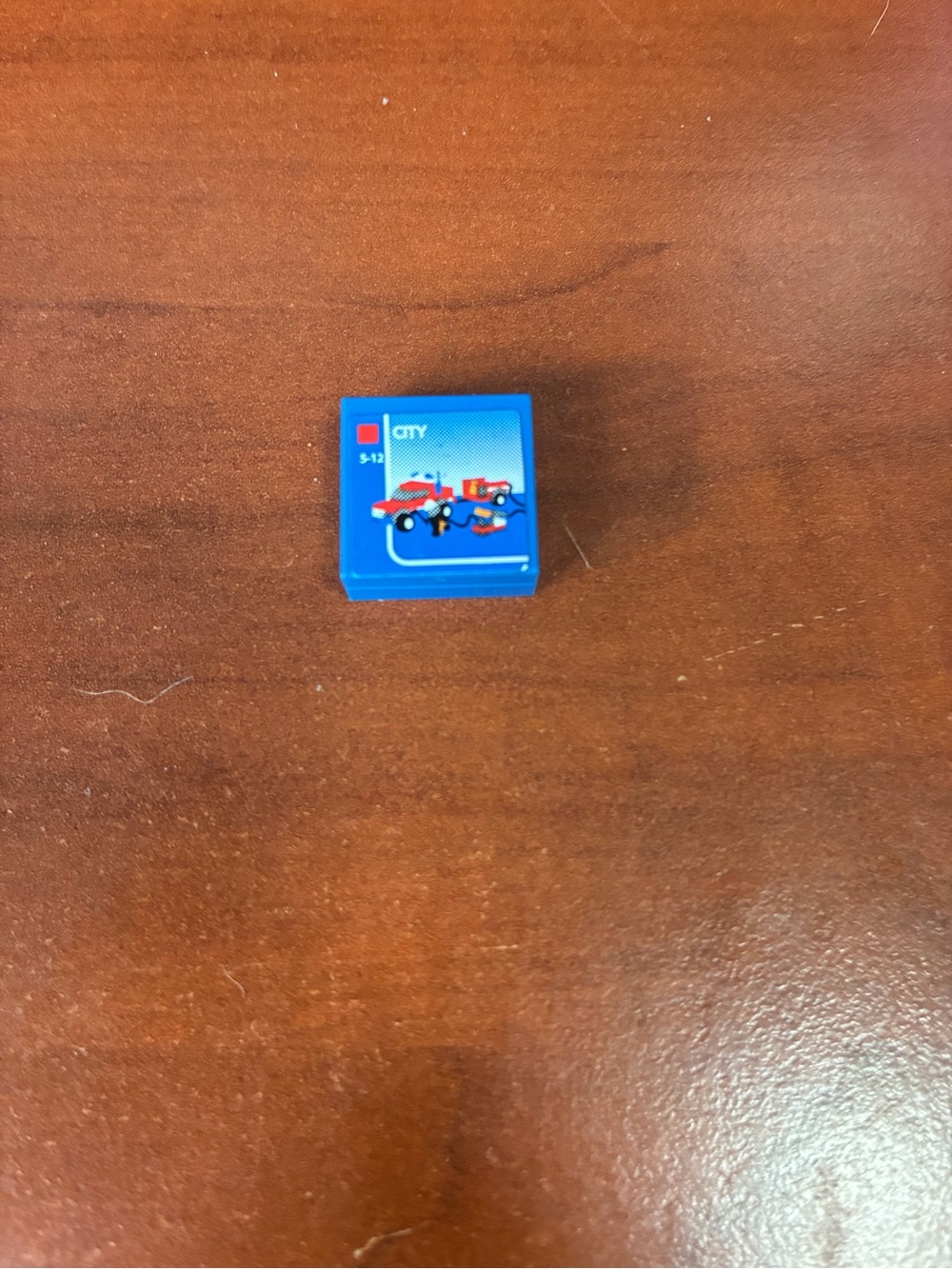 Lego City Blue Printed Accessory Cube with Vehicle Graphic
